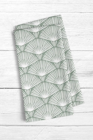 2 strofinacci da cucina - Bianco e verde - 45 x 70 cm