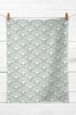 2 strofinacci da cucina - Bianco e verde - 45 x 70 cm
