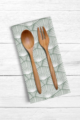 2 strofinacci da cucina - Bianco e verde - 45 x 70 cm