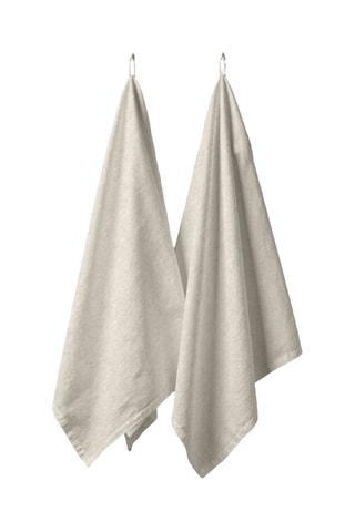 2 torchons - Beige chiné