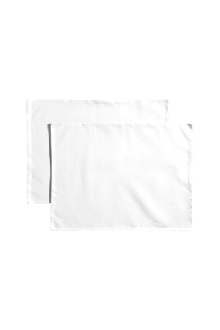 2 serviettes de table en coton biologique - Blanc