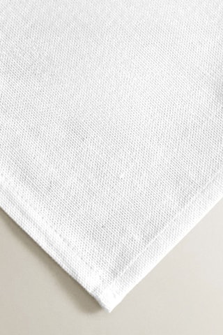 2 serviettes de table en coton biologique - Blanc