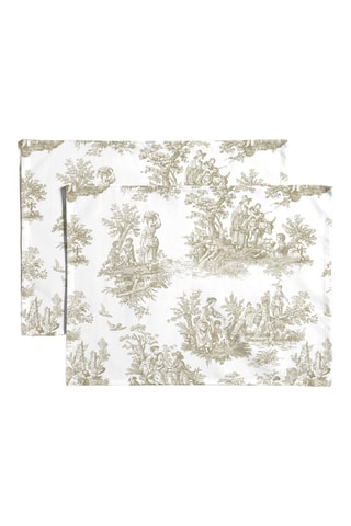 2 serviettes de table antitache en coton biologique - Beige