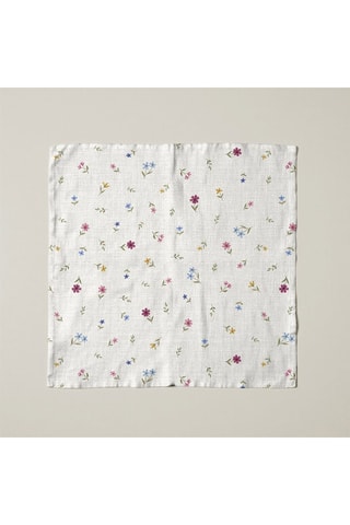 4 serviettes de table - Blanc et rouge