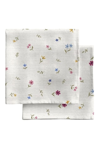 4 serviettes de table - Blanc et rouge