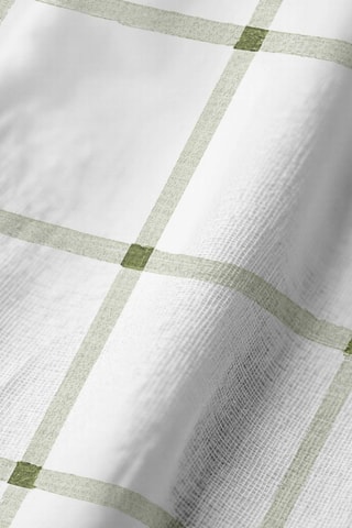 4 serviettes de table - Blanc et vert foncé