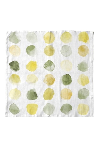 4 serviettes de table - Blanc et jaune