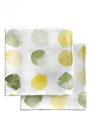 4 serviettes de table - Blanc et jaune