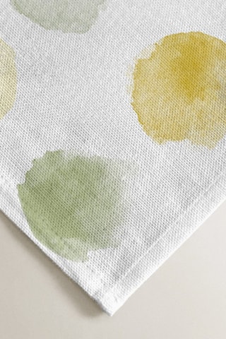 4 serviettes de table - Blanc et jaune
