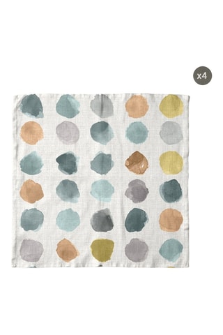 4 serviettes de table - Blanc et gris clair