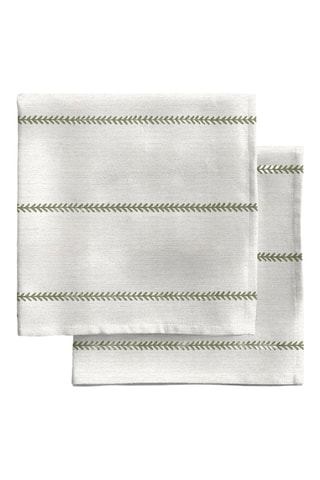 4 serviettes de table - Kaki et beige