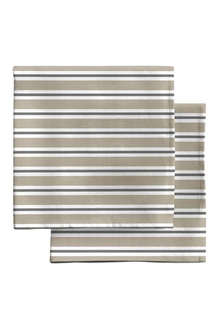4 serviettes de table - Beige et bleu cobalt