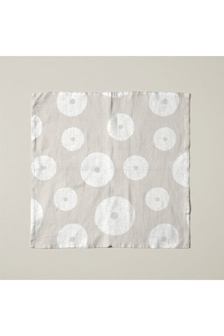 4 serviettes de table - Beige et blanc