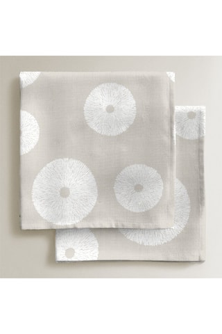 4 serviettes de table - Beige et blanc