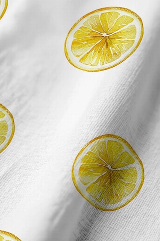 4 serviettes de table - Blanc et jaune