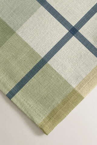 4 serviettes de table - Vert olive et beige