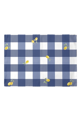 2 serviettes de table antitache - Bleu cobalt et blanc
