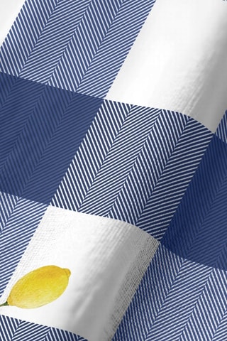 2 serviettes de table antitache - Bleu cobalt et blanc