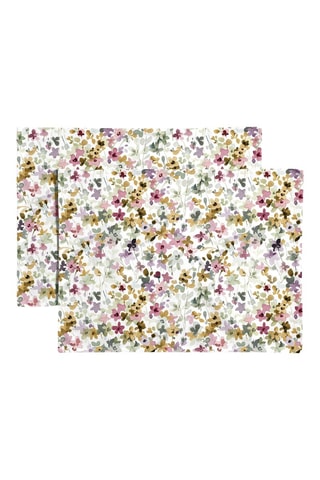 2 serviettes de table antitache - Blanc et rose