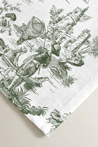 2 serviettes de table antitache - Vert foncé et blanc