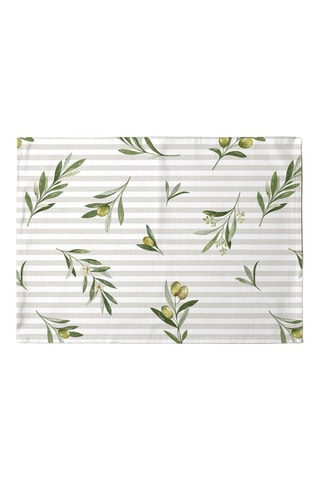 2 serviettes de table antitache - Beige et vert olive