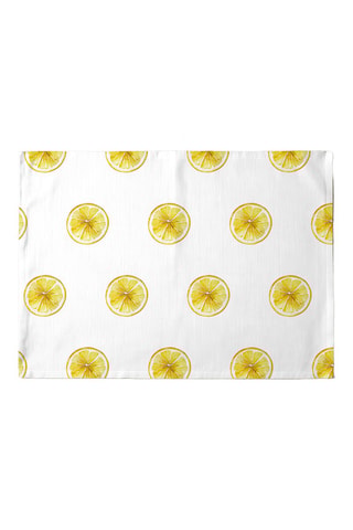 2 serviettes de table antitache - Blanc et jaune
