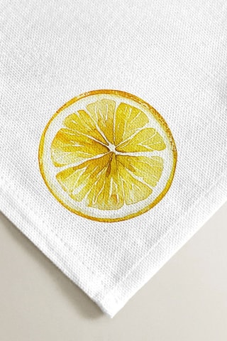 2 serviettes de table antitache - Blanc et jaune
