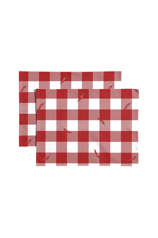 2 serviettes de table antitache - Rouge