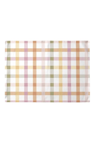 2 serviettes de table antitache - Ecru et orange