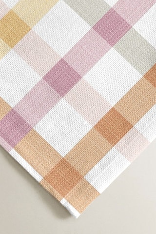 2 serviettes de table antitache - Ecru et orange