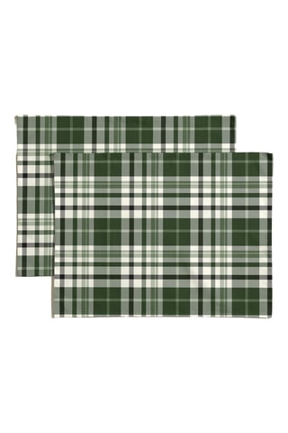 2 serviettes de table antitache - Blanc et vert