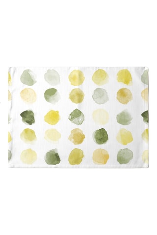 2 serviettes de table antitache - Blanc et vert