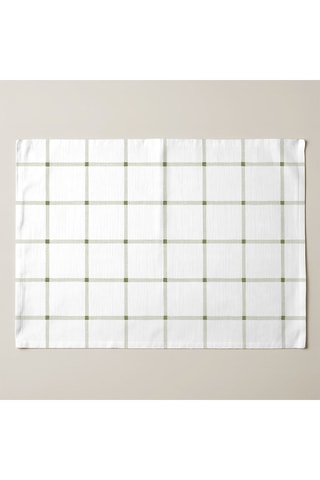2 serviettes de table antitache - Blanc et vert