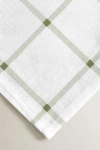 2 serviettes de table antitache - Blanc et vert