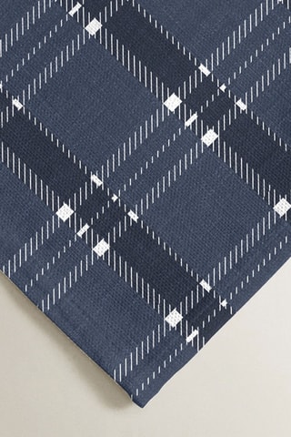 2 serviettes de table antitache - Bleu marine et blanc