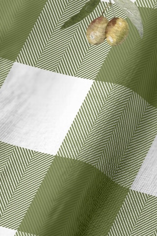 2 serviettes de table antitache - Blanc et vert olive
