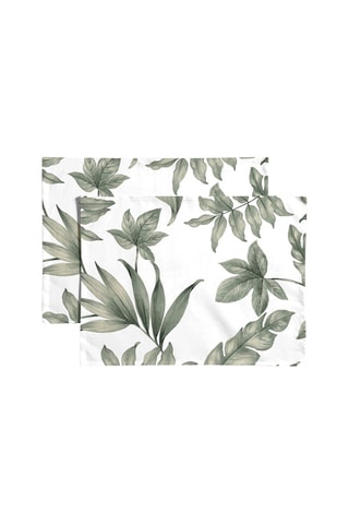 2 serviettes de table antitache - Blanc et vert