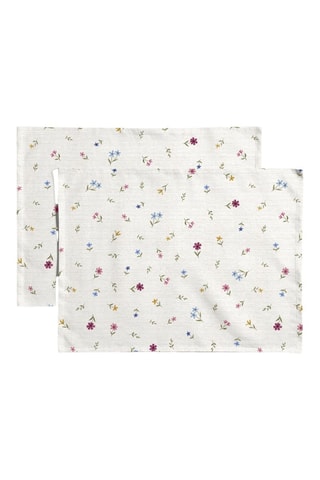 2 serviettes de table antitache - Blanc et rose