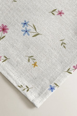 2 serviettes de table antitache - Blanc et rose