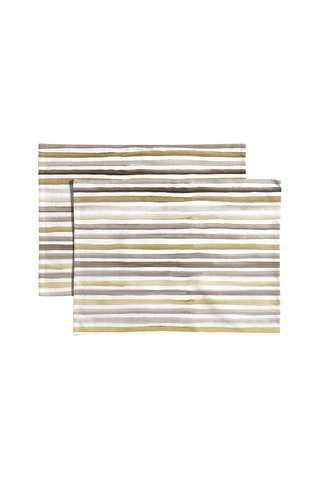 2 serviettes de table antitache - Blanc et marron