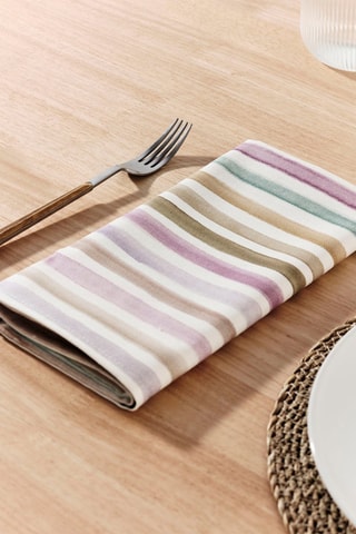 2 serviettes de table Naiara - Blanc et vert