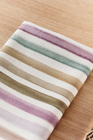 2 serviettes de table Naiara - Blanc et vert