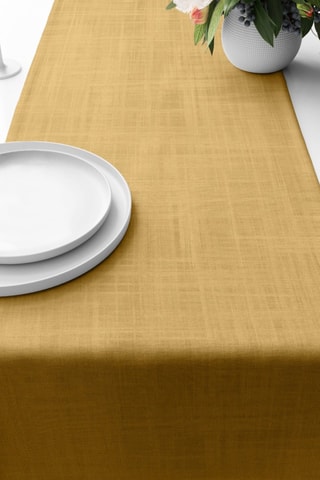 Chemin de table en coton biologique Mostaza - Jaune - 45 x 140 cm