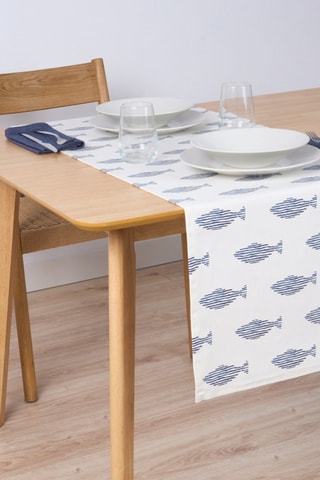Runner in cotone bio - Bianco - 150 x 50 cm