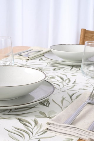 Chemin de table en coton biologique Lia - Blanc - 150 x 50 cm
