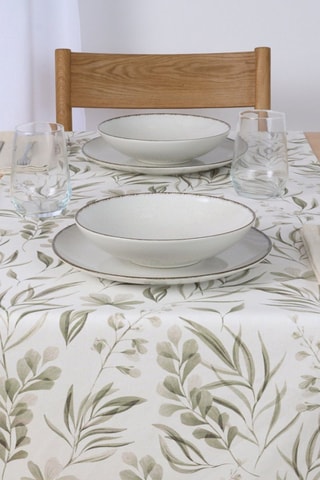 Chemin de table en coton biologique Lia - Blanc - 150 x 50 cm