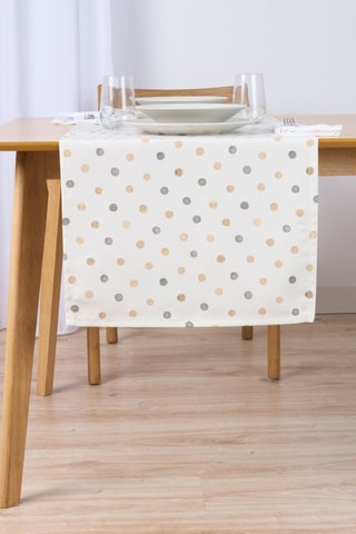 Chemin de table en coton biologique - Beige - 150 x 50 cm