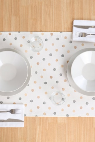 Chemin de table en coton biologique - Beige - 150 x 50 cm