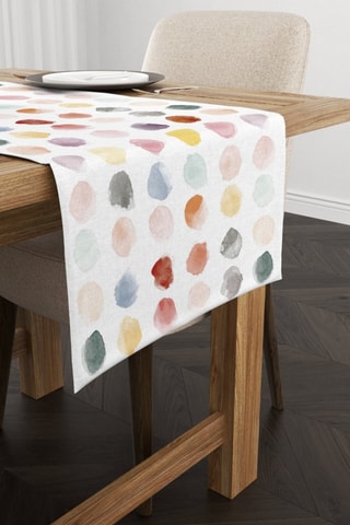 Caminho de mesa em algodão biológico - Branco - 45 x 140 cm