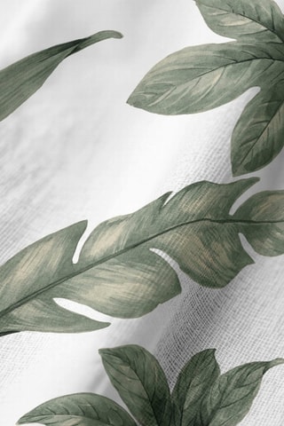 Chemin de table en coton biologique - Blanc et vert - 50 x 150 cm